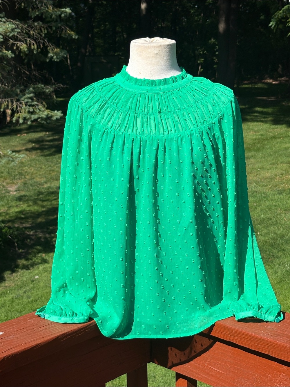 NWOT J. Crew Green Blouse. Absolutely no flaws.